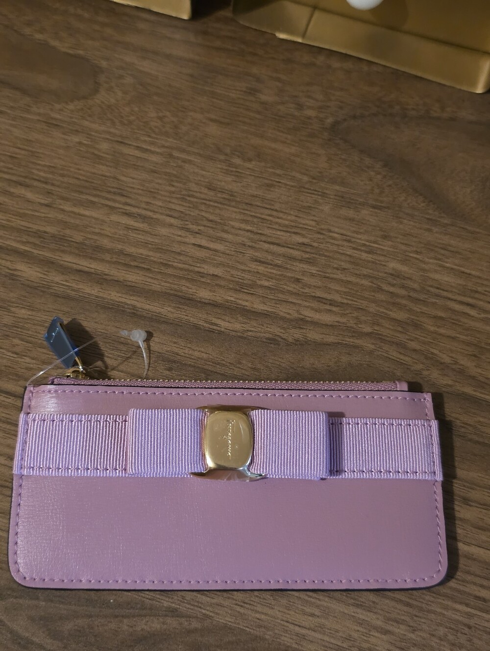 Salvatore Ferragamo Bow Zip Card Case